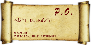 Pál Oszkár névjegykártya