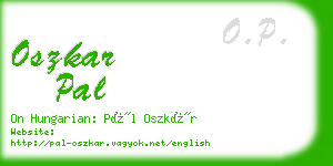 oszkar pal business card